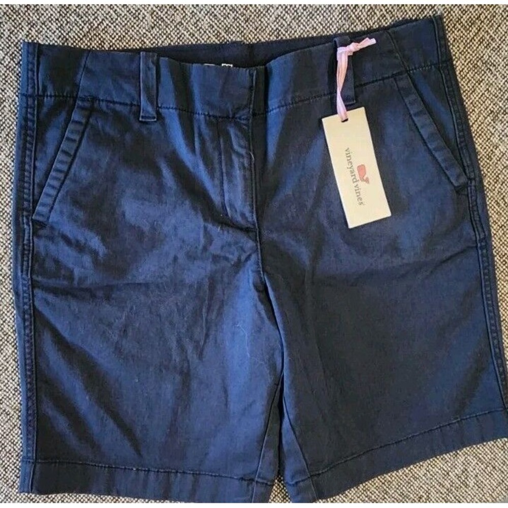 NWT Vineyard Vines Solid Bermuda Short Blue Chino Girls Youth Size 12